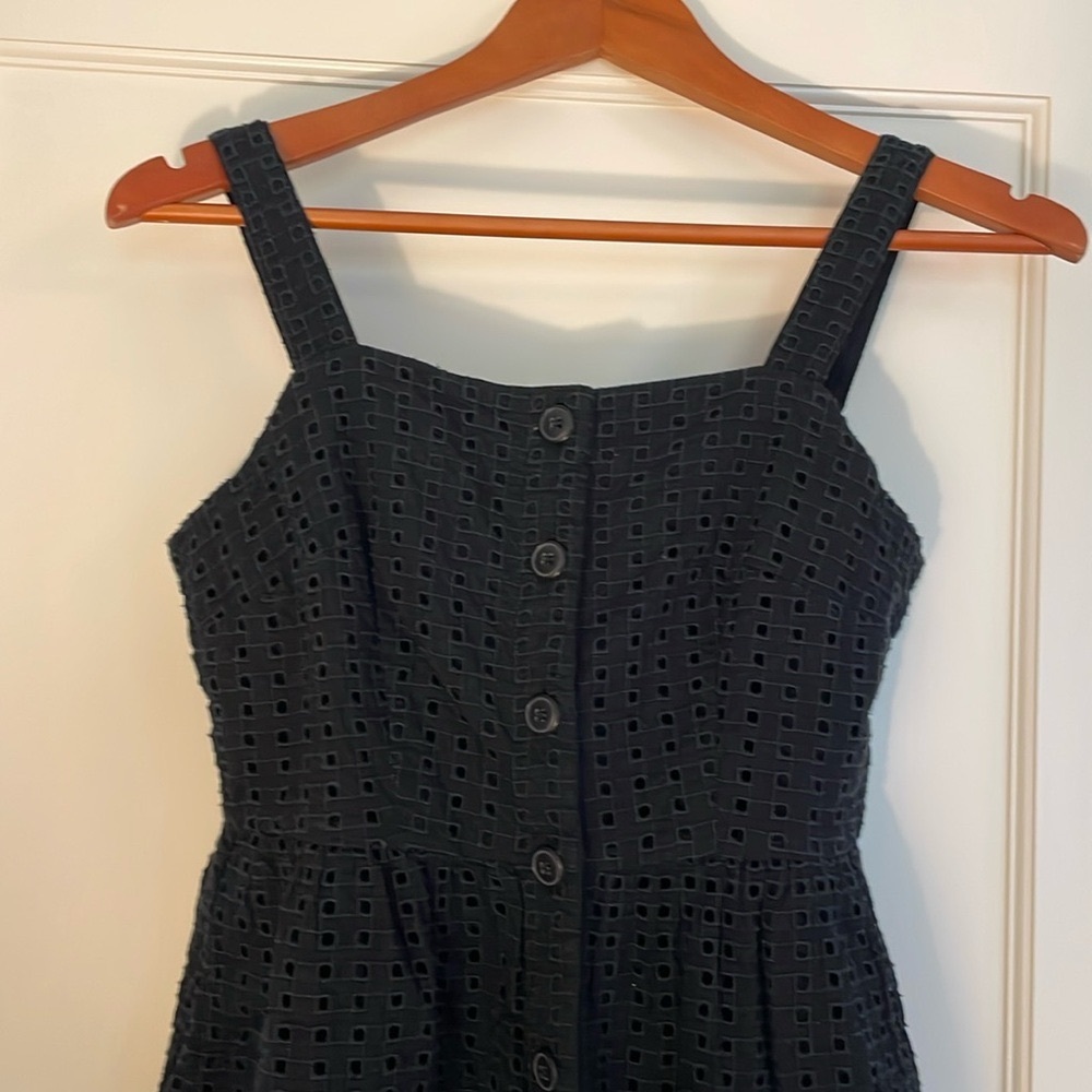 I Crew black eyelet midi dress. Size 4